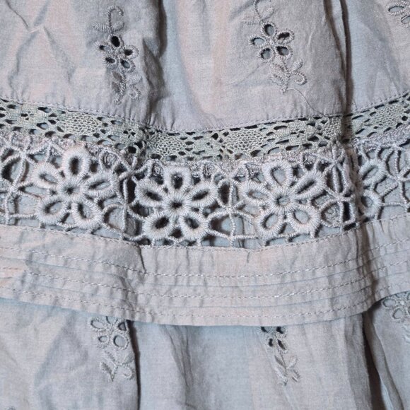 Lucky Brand Olive Green Layered Mini Skirt sz Medium NWT Goblincore Embroidered - Picture 6 of 8